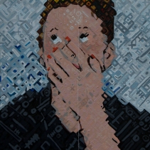Everyone loves a Chuck Close inspired bit of artwork. (Using acrylic paint).